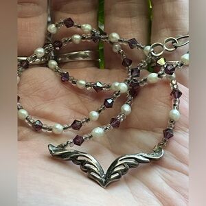 Sterling Silver Wings? And Genuine Pearl Necklace